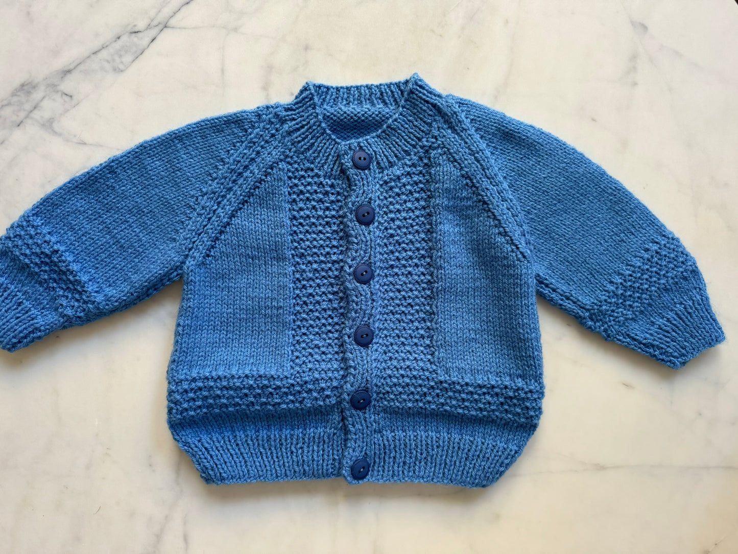 Handknitted Cardigan - 12-18 months (Size: 1) Blue