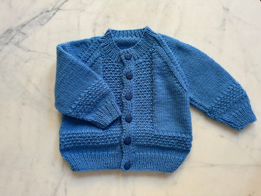 Handknitted Cardigan - 12-18 months (Size: 1) Blue