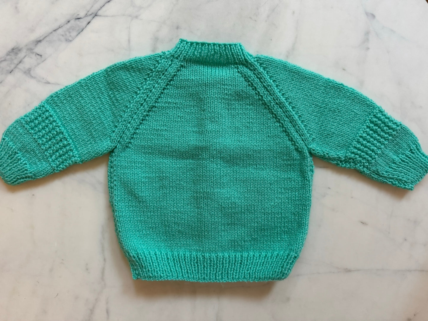 Handknitted Cardigan - 12-18 months (Size: 1) Green