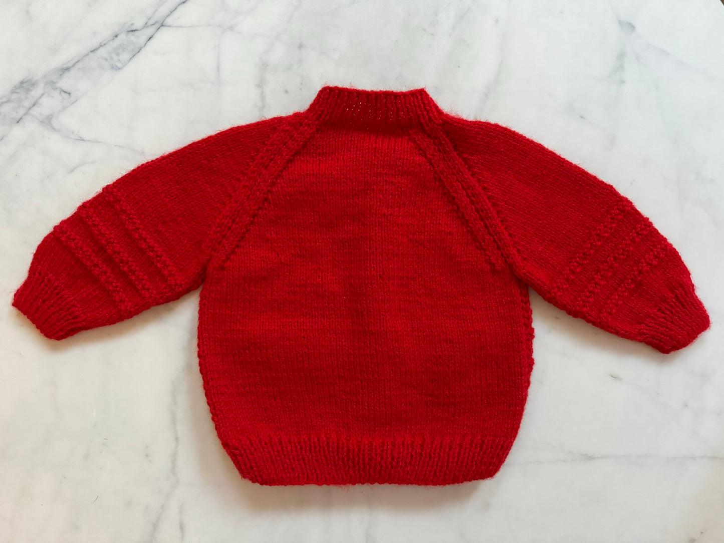 Handknitted Cardigan - 12-18 months (Size: 1) Red