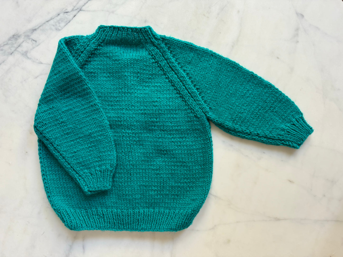 Handknitted Cardigan - 18-24 months (Size: 2) Teal Green