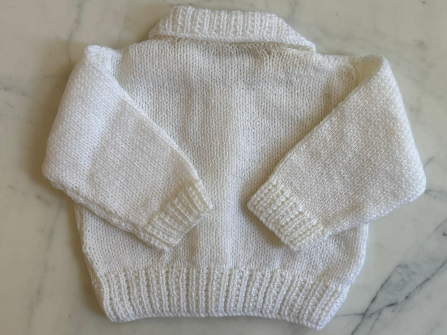 Handknitted Cardigan - 3-6 months (Size:00) White