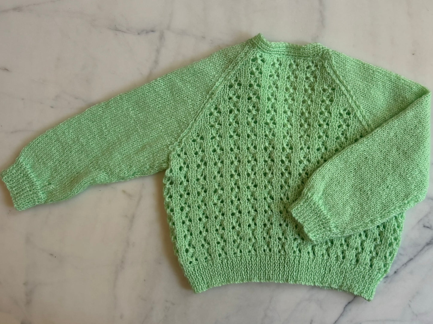 Handknitted Cardigan - 6-12 months (Size: 0) Pastel Green