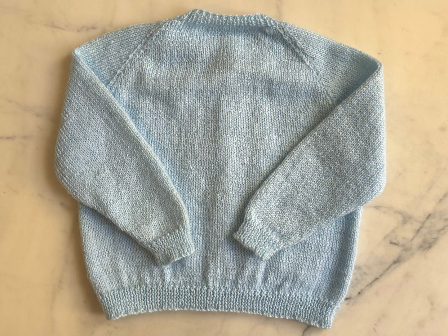 Handknitted Cardigan - 12-18 months (Size: 1) Pastel Blue