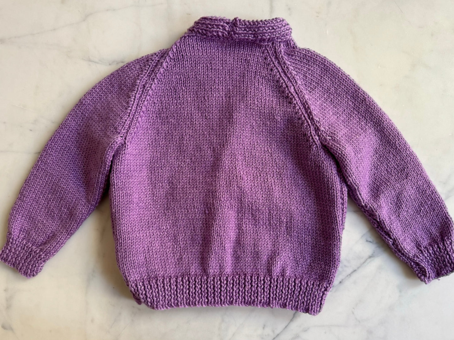 Handknitted Cardigan - 2 years Purple