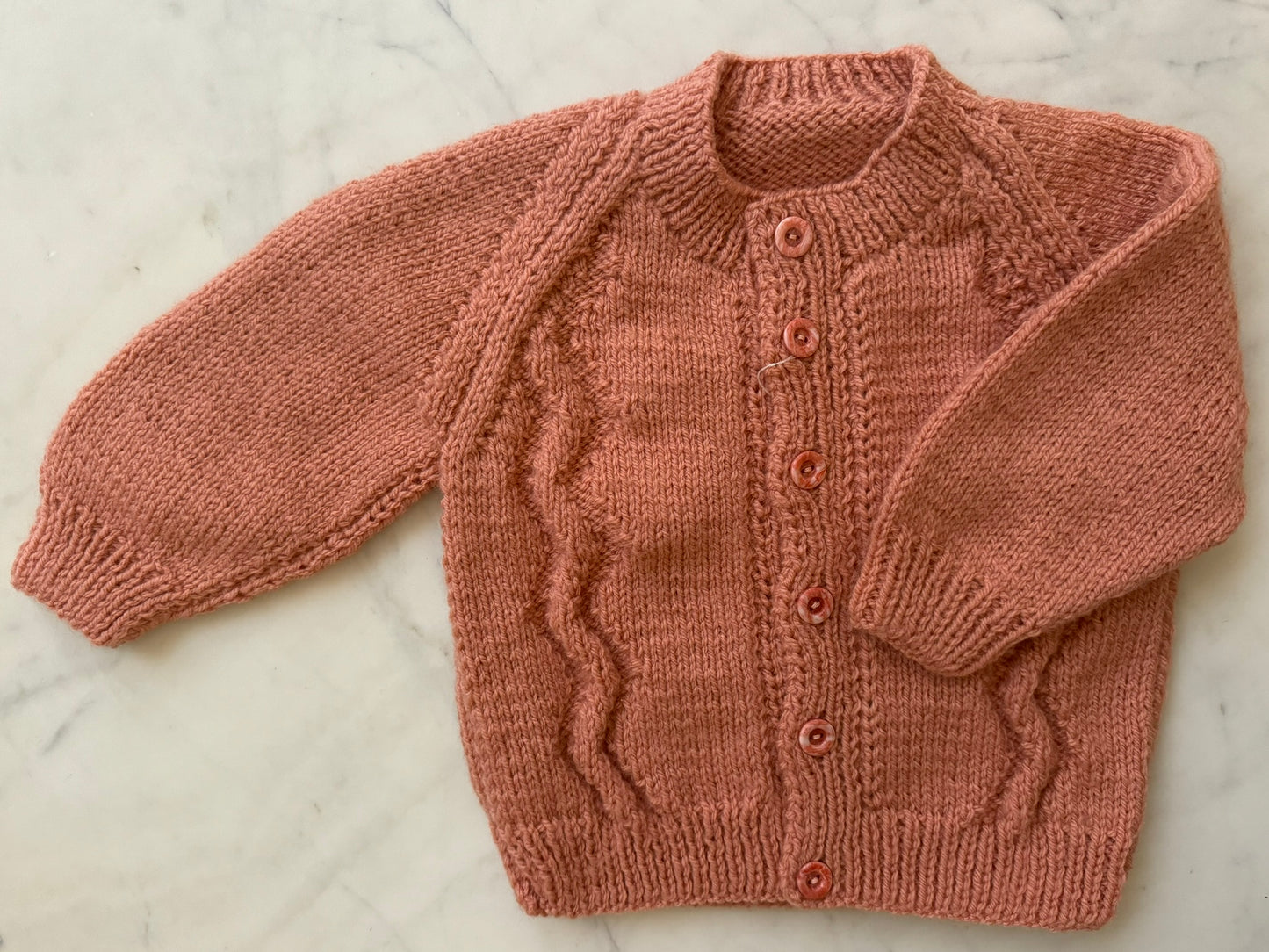 Handknitted Cardigan - 12-18 months (Size: 1) Terracotta