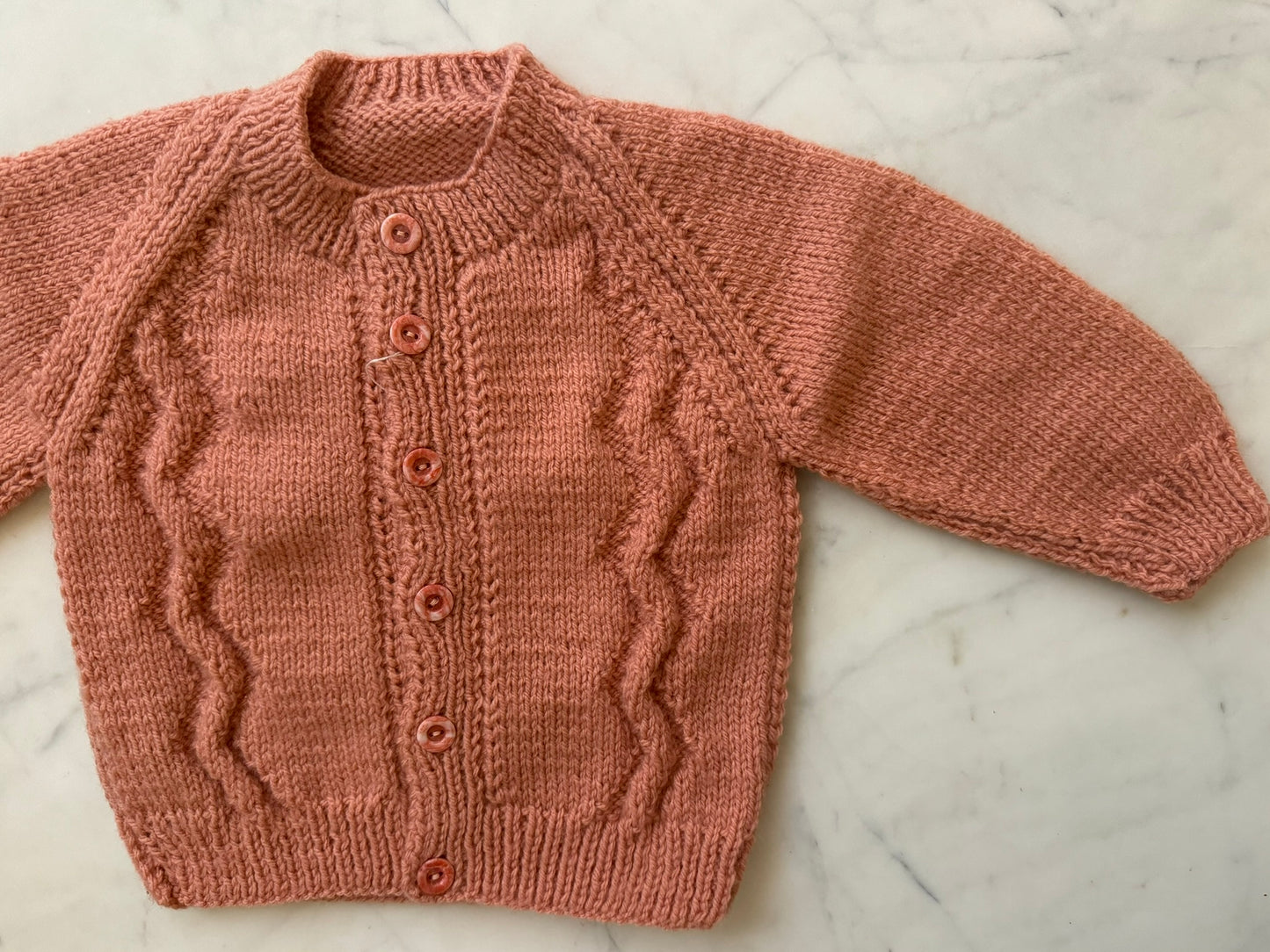 Handknitted Cardigan - 12-18 months (Size: 1) Terracotta