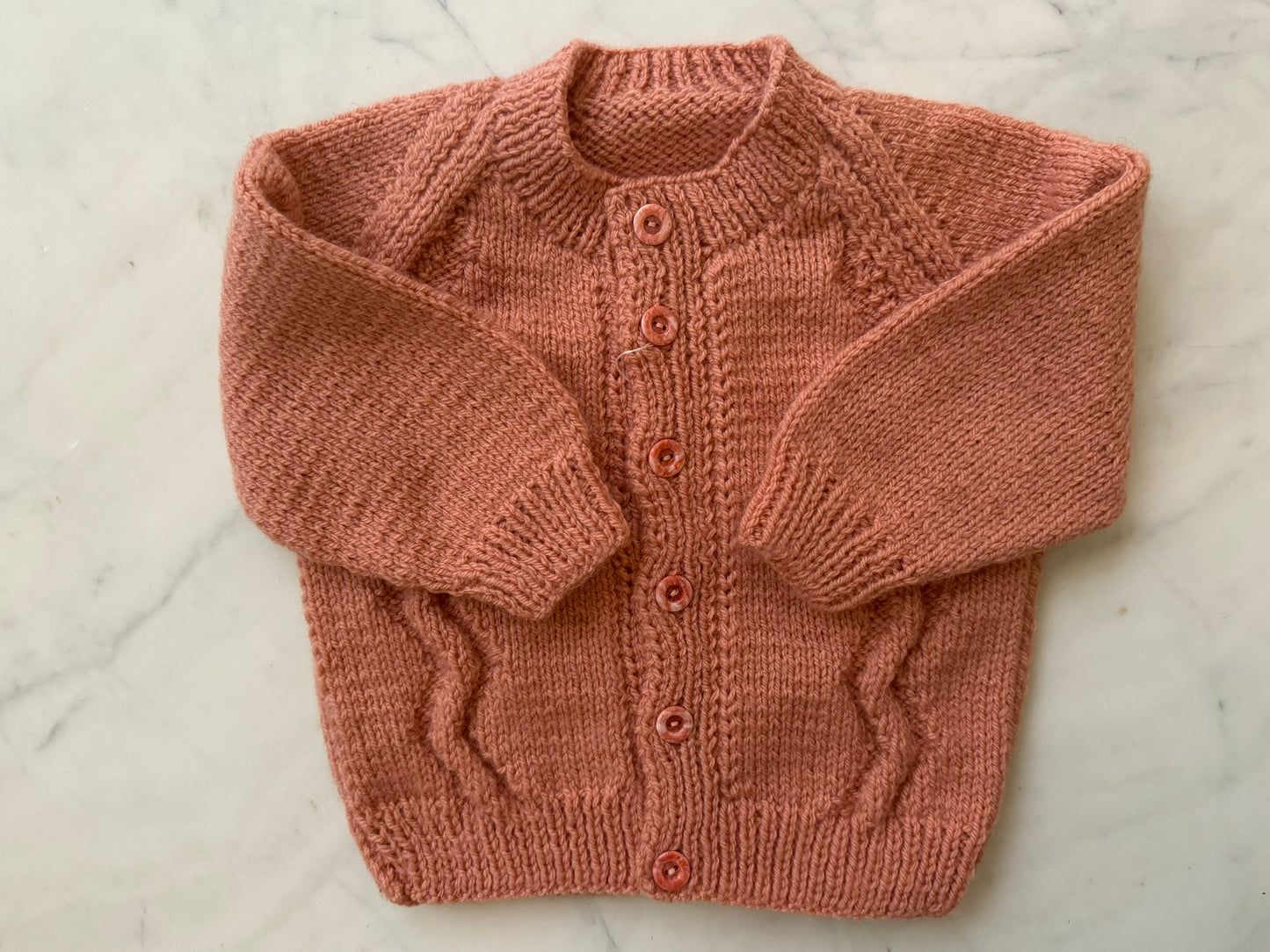 Handknitted Cardigan - 12-18 months (Size: 1) Terracotta