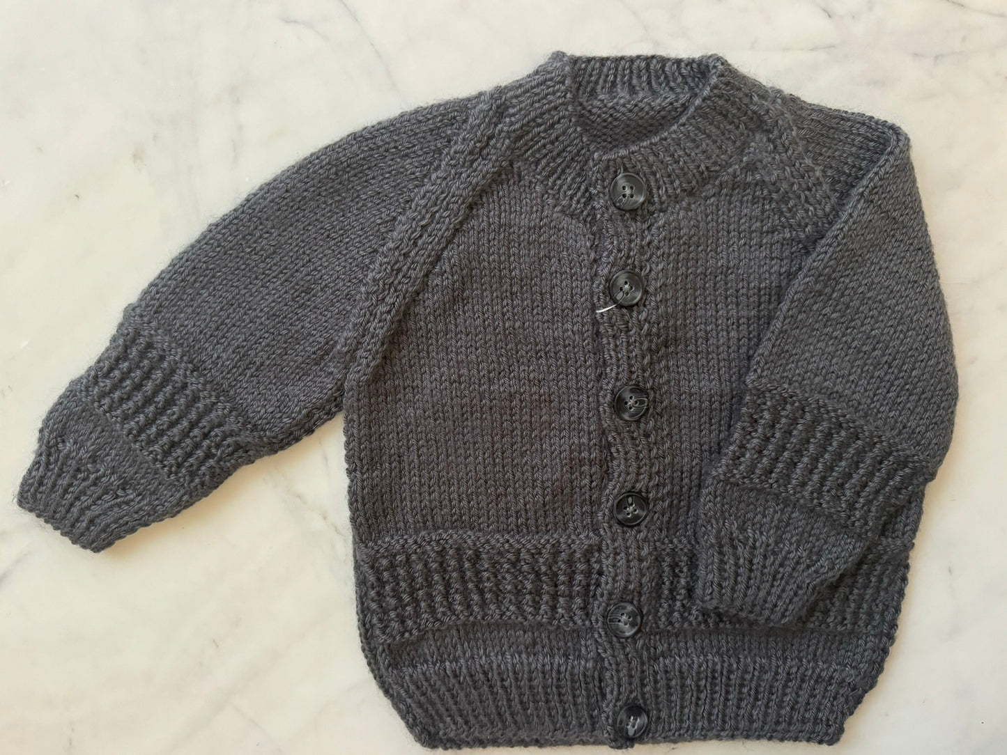 Handknitted Cardigan - 12-18 months (Size: 1) Steel Grey