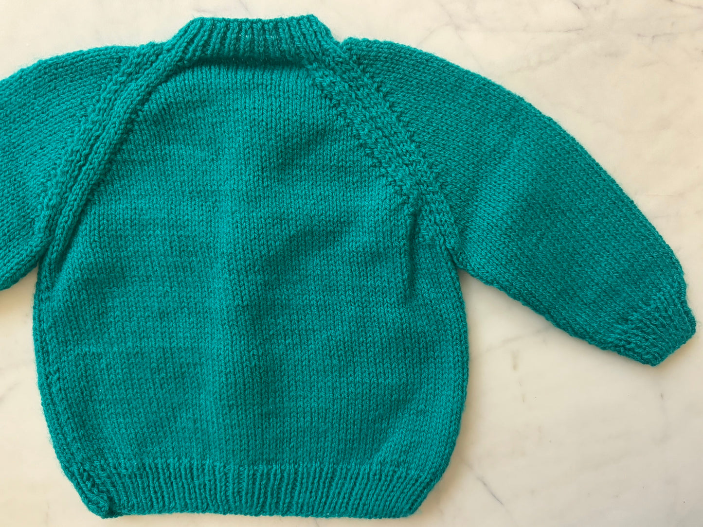 Handknitted Cardigan - 12-18 months (Size: 1) Teal Green