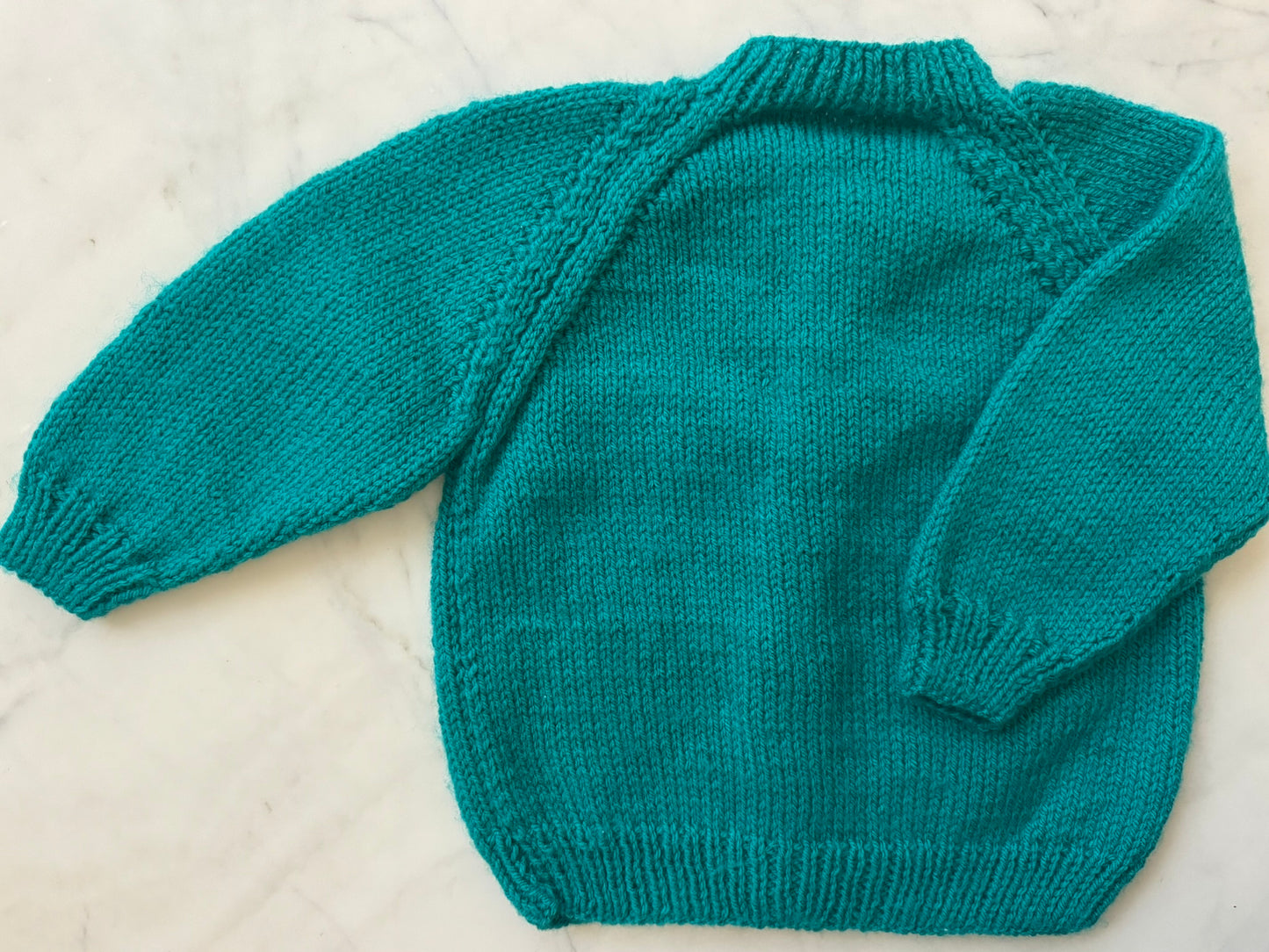 Handknitted Cardigan - 12-18 months (Size: 1) Teal Green