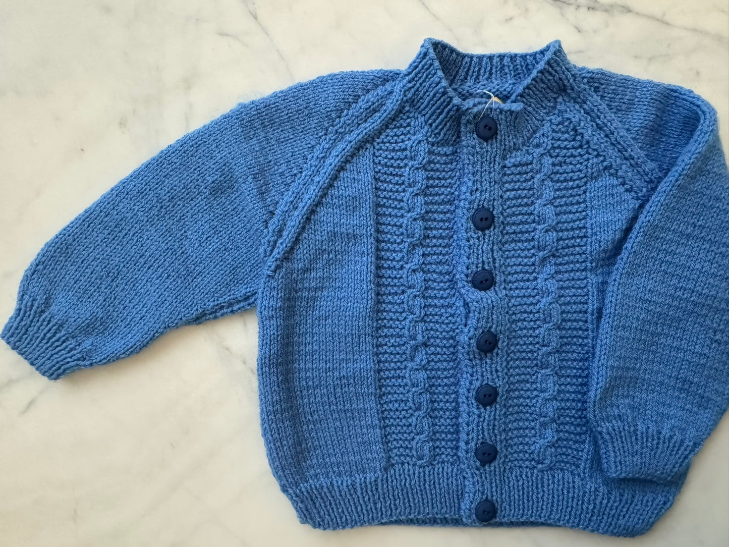 Handknitted Cardigan - 18-24 months (Size: 2) Blue