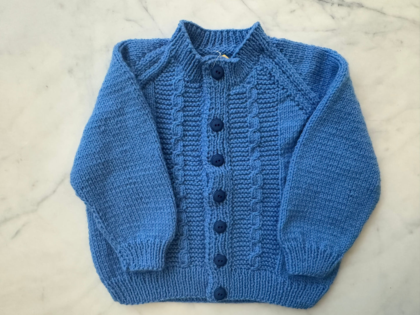 Handknitted Cardigan - 18-24 months (Size: 2) Blue