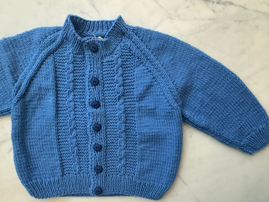 Handknitted Cardigan - 18-24 months (Size: 2) Blue