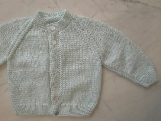 Handknitted Cardigan - 18-24 months (Size: 2) Mint Green