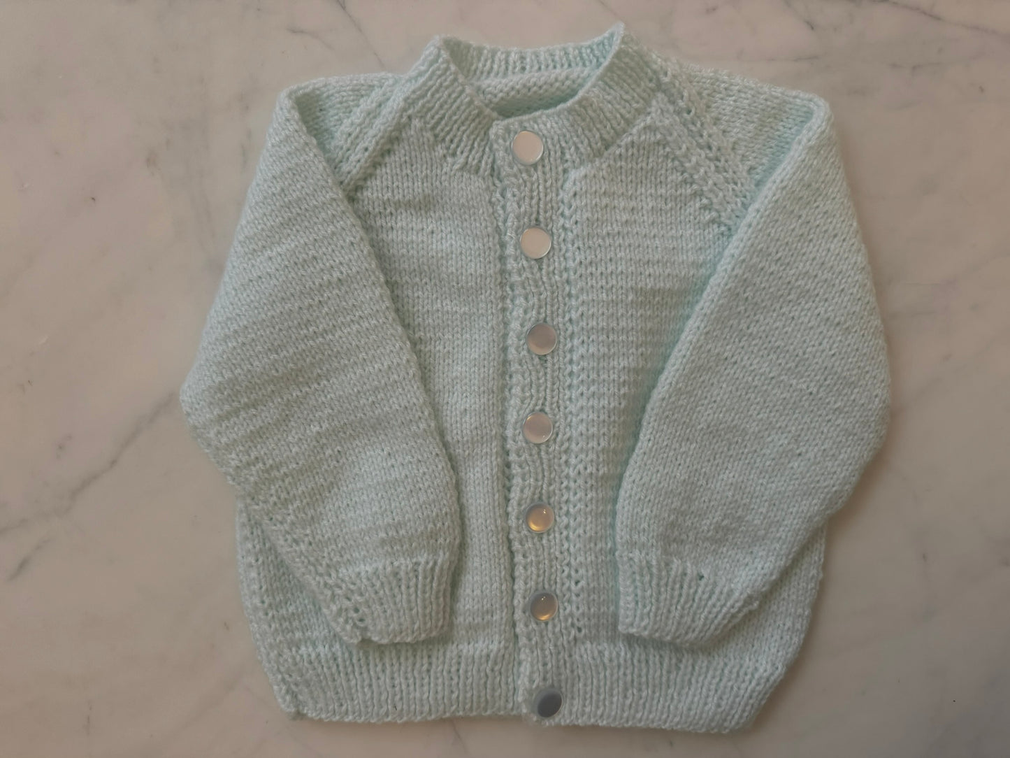 Handknitted Cardigan - 18-24 months (Size: 2) Mint Green