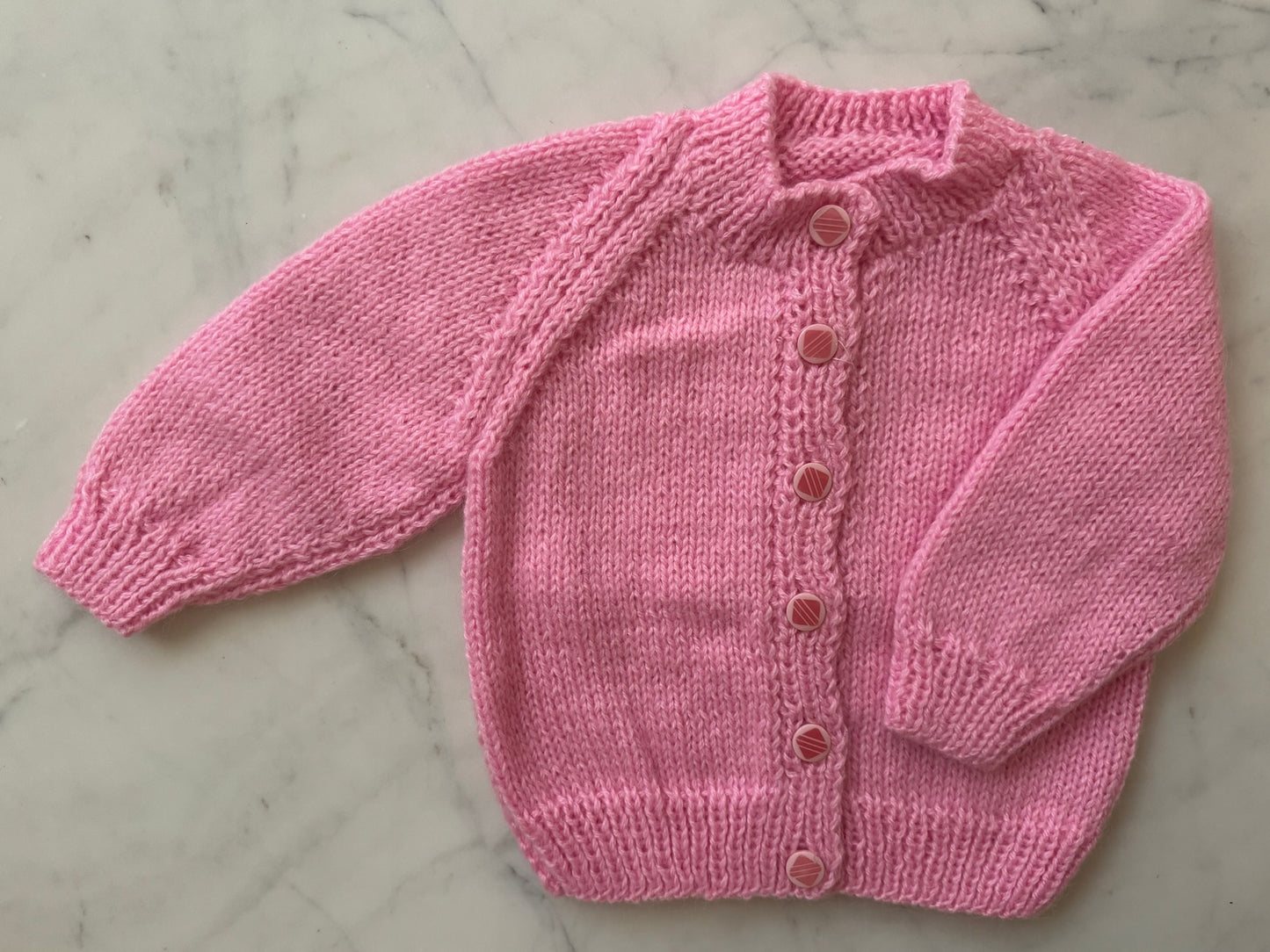 Handknitted Cardigan - 6-12 months (Size: 0) Pink