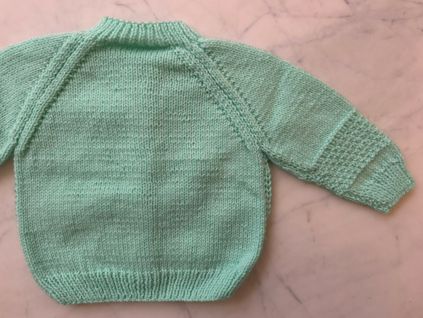 Handknitted Cardigan - 6-12 months (Size: 0) Mint Green