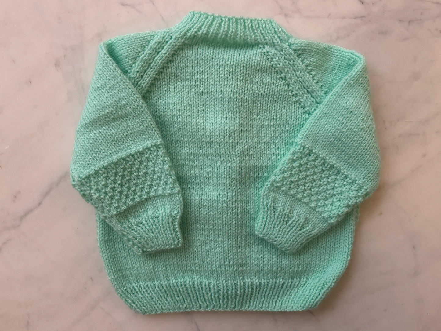 Handknitted Cardigan - 6-12 months (Size: 0) Mint Green